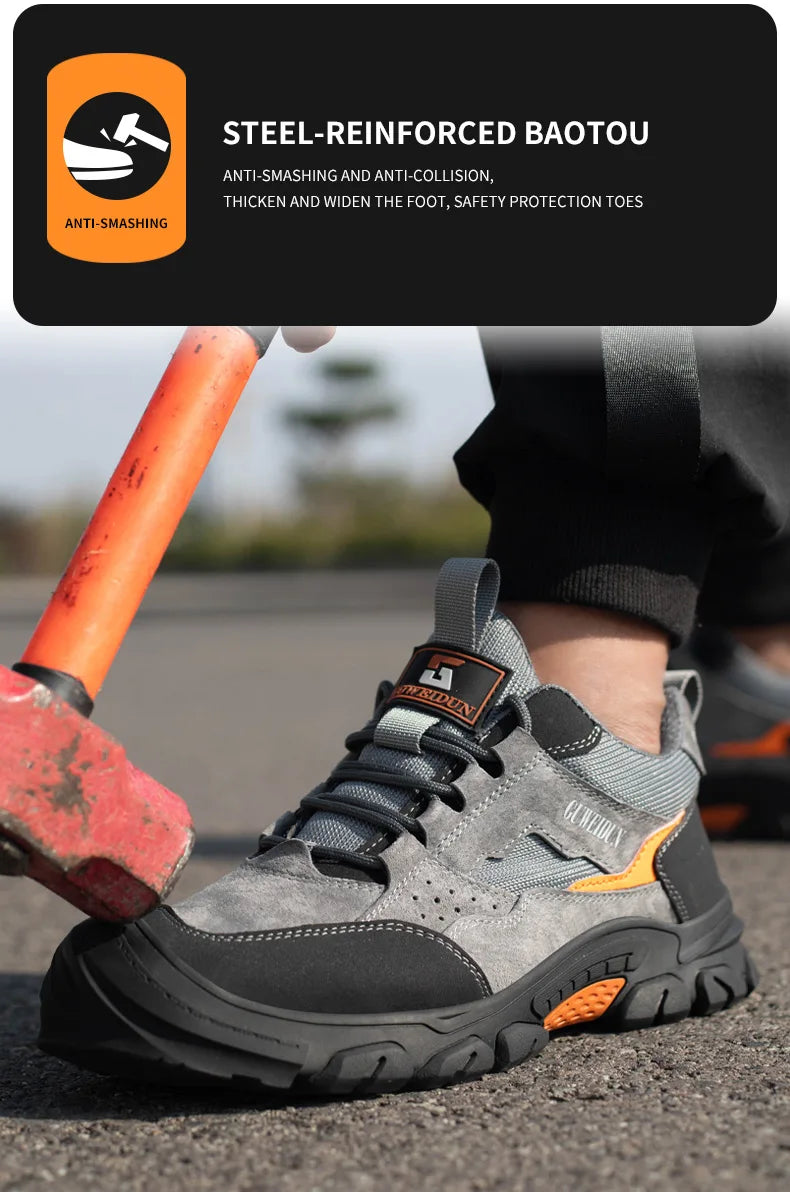 Men’s Lightweight Safety Work Shoes – Plastic Toe & Anti-Puncture